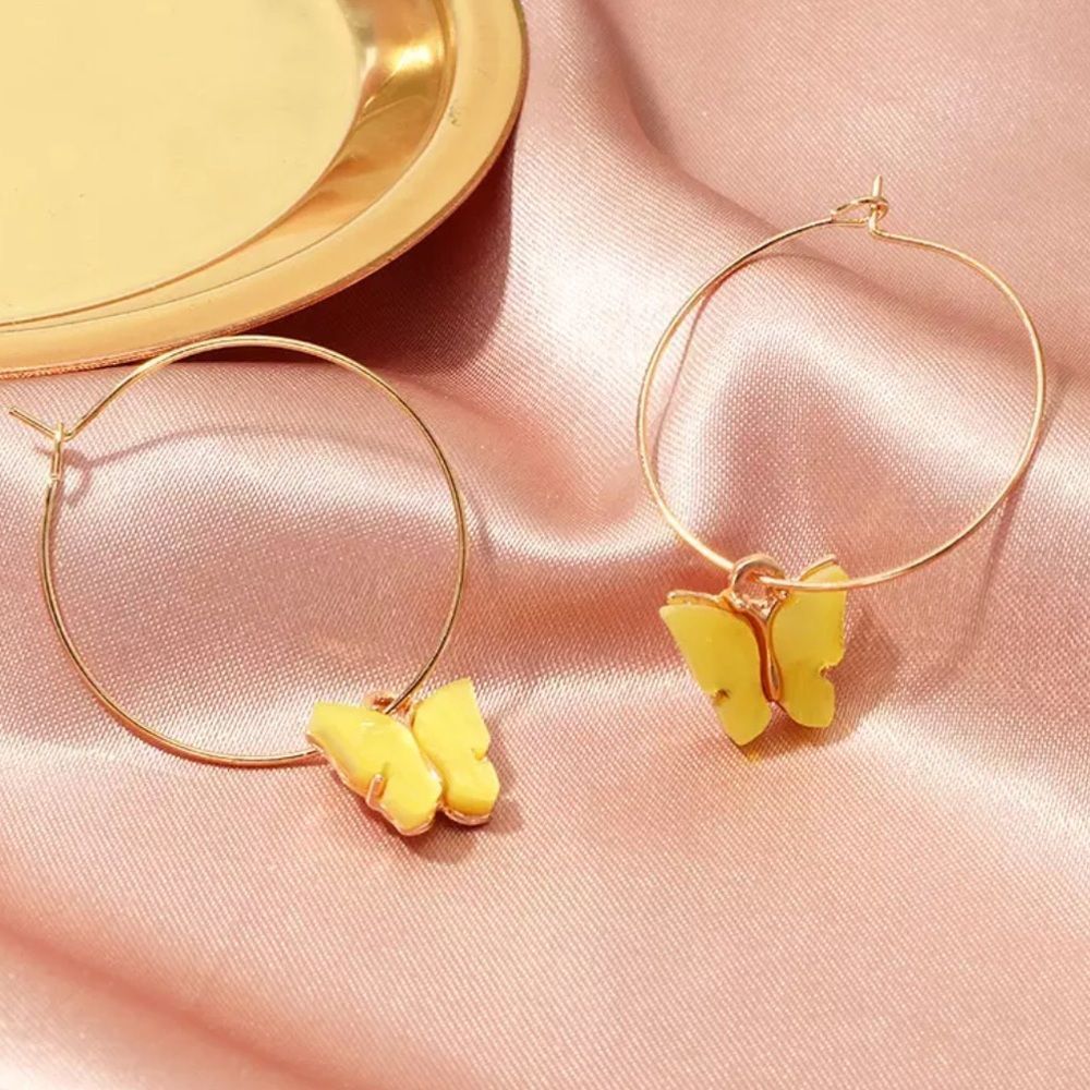 Butterfly Charm Hoop Earrings